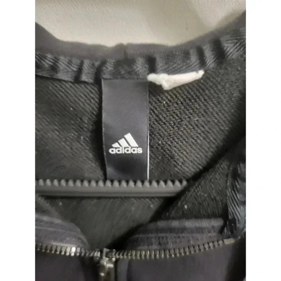 Adidas Black Zipper Hoodie Teen 12/14 - Picture 2 of 4